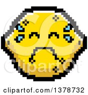 Poster, Art Print Of Crying Lemon Character In 8 Bit Style
