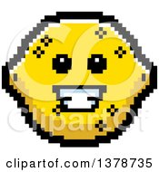 Poster, Art Print Of Happy Lemon Character In 8 Bit Style