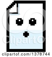 Poster, Art Print Of Surprised Note Document Character In 8 Bit Style