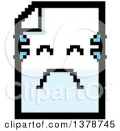 Poster, Art Print Of Crying Note Document Character In 8 Bit Style