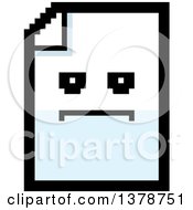 Poster, Art Print Of Serious Note Document Character In 8 Bit Style