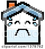 Clipart Of A Crying House Character In 8 Bit Style Royalty Free Vector Illustration