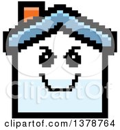 Clipart Of A Grinning Evil House Character In 8 Bit Style Royalty Free Vector Illustration