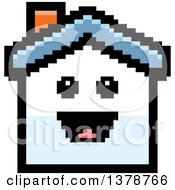 Clipart Of A Happy House Character In 8 Bit Style Royalty Free Vector Illustration