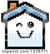 Clipart Of A Winking House Character In 8 Bit Style Royalty Free Vector Illustration