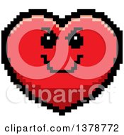 Clipart Of A Grinning Evil Heart Character In 8 Bit Style Royalty Free Vector Illustration