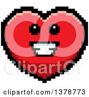 Clipart Of A Happy Heart Character In 8 Bit Style Royalty Free Vector Illustration