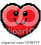 Clipart Of A Happy Heart Character In 8 Bit Style Royalty Free Vector Illustration