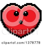 Poster, Art Print Of Surprised Heart Character In 8 Bit Style