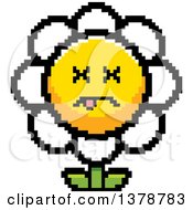 Poster, Art Print Of Dead Daisy Flower Character In 8 Bit Style