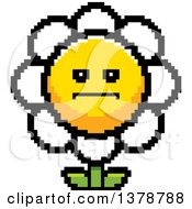 Poster, Art Print Of Serious Daisy Flower Character In 8 Bit Style
