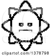 Poster, Art Print Of Black And White Serious Sun Character In 8 Bit Style