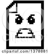 Poster, Art Print Of Black And White Mad Note Document Character In 8 Bit Style