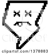 Clipart Of A Black And White Dead Lightning Bolt Character In 8 Bit Style Royalty Free Vector Illustration