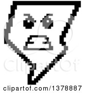 Clipart Of A Black And White Mad Lightning Bolt Character In 8 Bit Style Royalty Free Vector Illustration