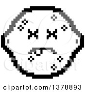 Clipart Of A Black And White Dead Lemon Character In 8 Bit Style Royalty Free Vector Illustration