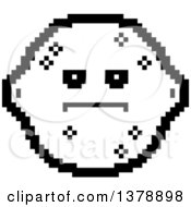 Clipart Of A Black And White Serious Lemon Character In 8 Bit Style Royalty Free Vector Illustration
