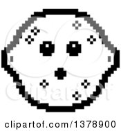 Poster, Art Print Of Black And White Surprised Lemon Character In 8 Bit Style