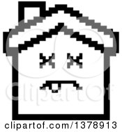 Poster, Art Print Of Black And White Dead House Character In 8 Bit Style