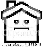 Poster, Art Print Of Black And White Serious House Character In 8 Bit Style