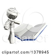 Clipart Of A Fully Bandaged Injury Victim Or Mummy Reading A Book Royalty Free Illustration
