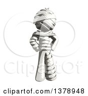 Clipart Of A Fully Bandaged Injury Victim Or Mummy Standing With Hands On His Hips Royalty Free Illustration