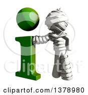 Poster, Art Print Of Fully Bandaged Injury Victim Or Mummy With An I Information Icon