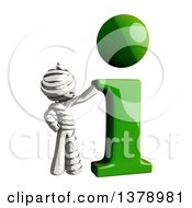 Clipart Of A Fully Bandaged Injury Victim Or Mummy With An I Information Icon Royalty Free Illustration