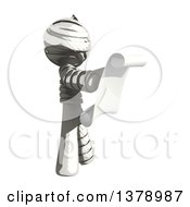 Clipart Of A Fully Bandaged Injury Victim Or Mummy Reading A Scroll Royalty Free Illustration