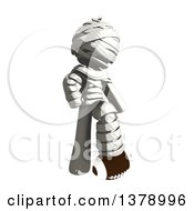 Poster, Art Print Of Fully Bandaged Injury Victim Or Mummy Resting A Foot On A Football
