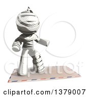 Poster, Art Print Of Fully Bandaged Injury Victim Or Mummy Surfing On An Envelope