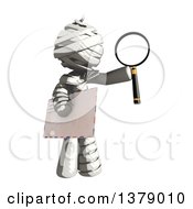 Poster, Art Print Of Fully Bandaged Injury Victim Or Mummy Holding An Envelope And Magnifying Glass