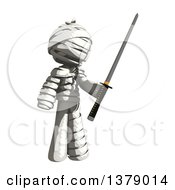 Clipart Of A Fully Bandaged Injury Victim Or Mummy Holding A Sword Royalty Free Illustration by Leo Blanchette