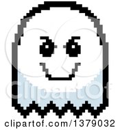 Clipart Of A Grinning Evil Ghost In 8 Bit Style Royalty Free Vector Illustration