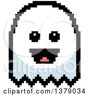 Clipart Of A Happy Ghost In 8 Bit Style Royalty Free Vector Illustration