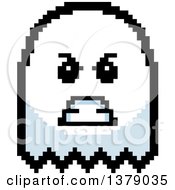 Clipart Of A Mad Ghost In 8 Bit Style Royalty Free Vector Illustration