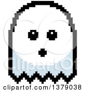 Clipart Of A Surprised Ghost In 8 Bit Style Royalty Free Vector Illustration