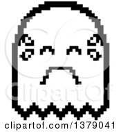 Poster, Art Print Of Black And White Crying Ghost In 8 Bit Style