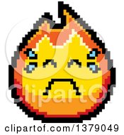 Clipart Of A Crying Fire Character In 8 Bit Style Royalty Free Vector Illustration