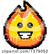 Clipart Of A Happy Fire Character In 8 Bit Style Royalty Free Vector Illustration