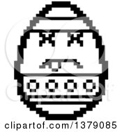 Poster, Art Print Of Black And White Dead Easter Egg Character In 8 Bit Style