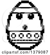 Poster, Art Print Of Black And White Surprised Easter Egg Character In 8 Bit Style