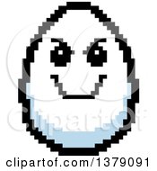 Clipart Of A Grinning Evil Egg Character In 8 Bit Style Royalty Free Vector Illustration