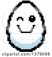 Clipart Of A Winking Egg Character In 8 Bit Style Royalty Free Vector Illustration