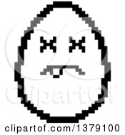 Clipart Of A Black And White Dead Egg Character In 8 Bit Style Royalty Free Vector Illustration