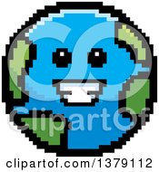 Clipart Of A Happy Earth Character In 8 Bit Style Royalty Free Vector Illustration by Cory Thoman