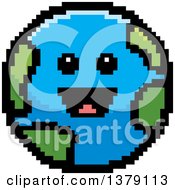 Poster, Art Print Of Happy Earth Character In 8 Bit Style