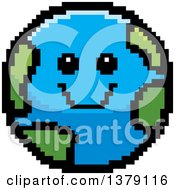 Poster, Art Print Of Happy Earth Character In 8 Bit Style