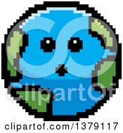 Clipart Of A Surprised Earth Character In 8 Bit Style Royalty Free Vector Illustration