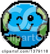 Clipart Of A Winking Earth Character In 8 Bit Style Royalty Free Vector Illustration
